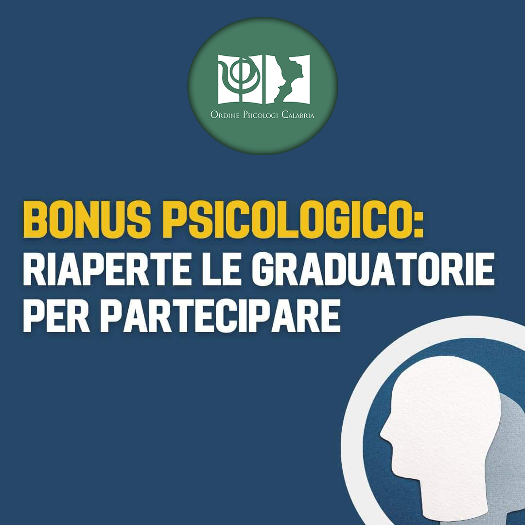 Bonus Psicologo riaperte le graduatorie · Ordine Psicologi Calabria